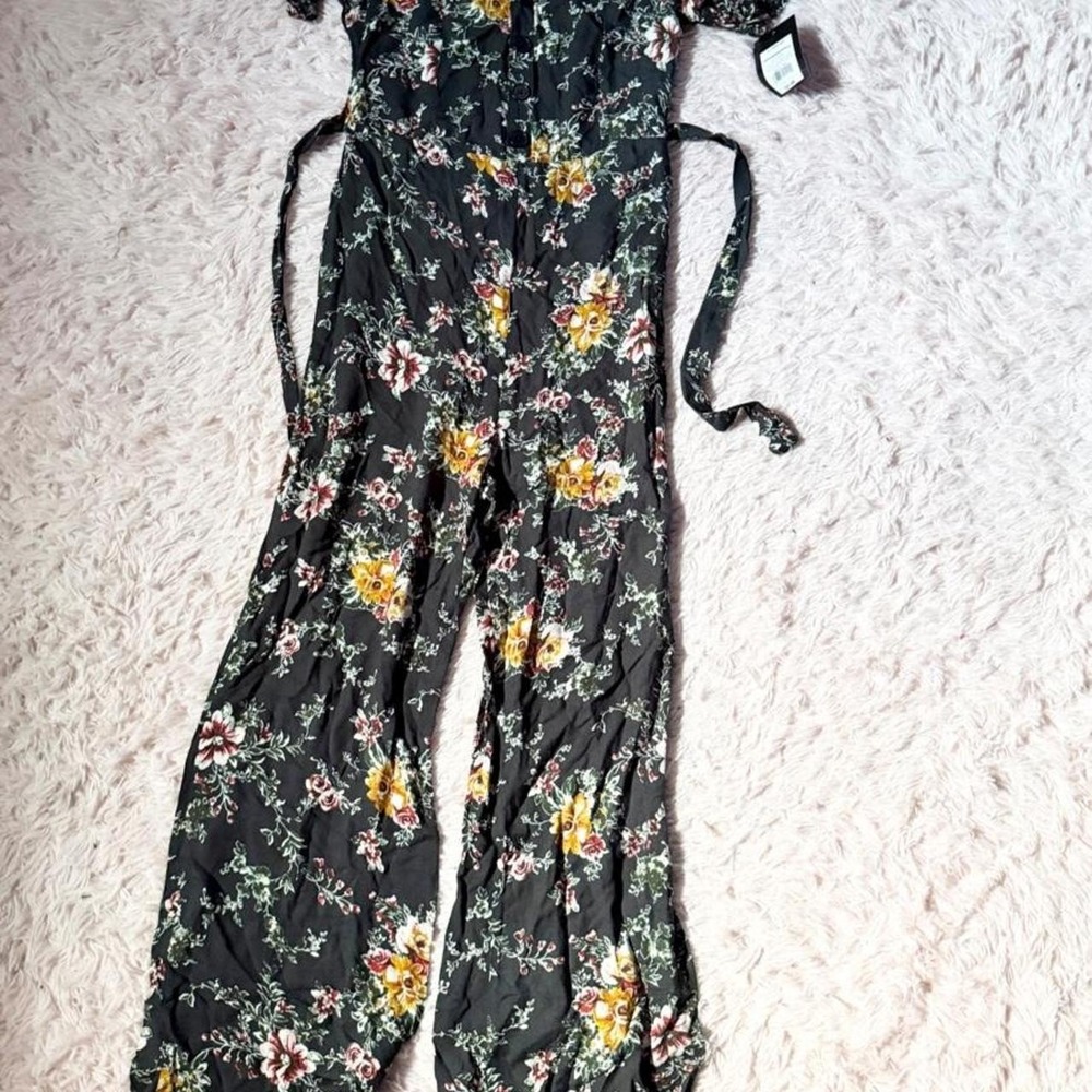 Cottage Core Floral Whimsical Indie Earthy Forest Bloom Groovy Jumpsuit Girls L